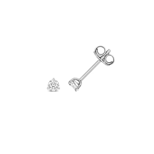 Diamond 3 Claw Earring Studs 0.20ct. 18ct White Gold